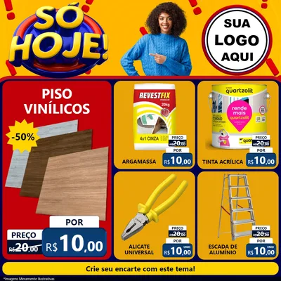 Modelo de Rede Social para Feed Facebook com o tema Só Hoje! para Material para Construção