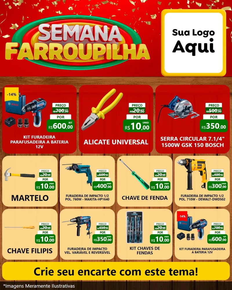 Modelo de Rede Social para Feed Instagram com o tema Semana Farroupilha para Maquinas e Ferramentas