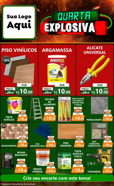 Modelo de Encarte para Encarte Grande com o tema Quarta Explosiva para Material para Construção