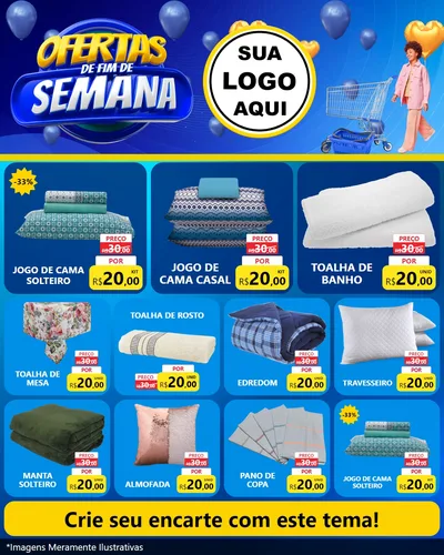 Modelo de Rede Social para Feed Instagram com o tema Ofertas de Fim de Semana para Cama, Mesa e Banho