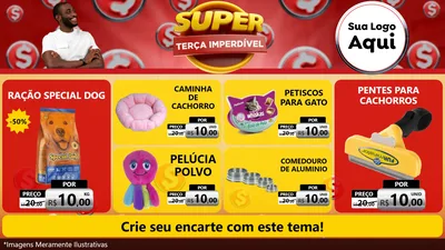 Modelo de TV para TV Horizontal com o tema Super Terça Imperdível para Pet Shop