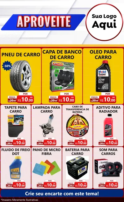 Modelo de Encarte para Encarte Grande com o tema Aproveite para Auto peças