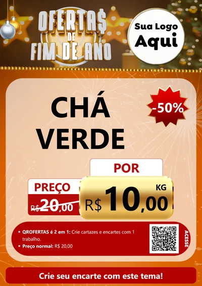 Modelo de Cartaz para Cartaz A4 Vertical com o tema Ofertas de Fim de Ano para Produtos Naturais