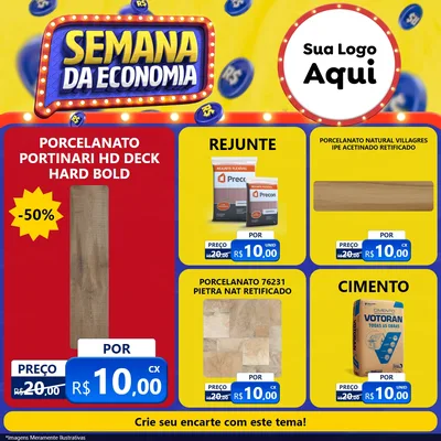 Modelo de Rede Social para Feed Facebook com o tema Semana da Economia para Pisos e revestimentos