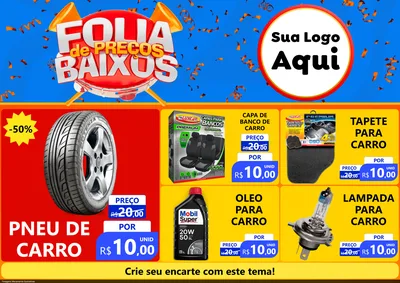 Modelo de Encarte para Encarte A4 Horizontal com o tema Folia de Preços Baixos para Auto peças