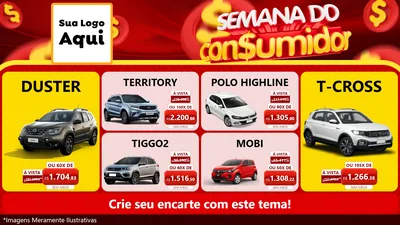 Modelo de TV para TV Horizontal com o tema Semana do Consumidor para Concessionaria de Carros