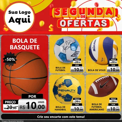 Modelo de Rede Social para Feed Facebook com o tema Segunda de Ofertas para Artigos Esportivos