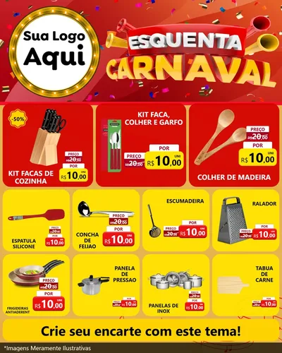 Modelo de Rede Social para Feed Instagram com o tema Esquenta Carnaval para Utilidades Domésticas