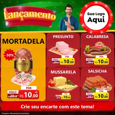 Modelo de Rede Social para Feed Facebook com o tema Lançamento para Frios e Laticínios