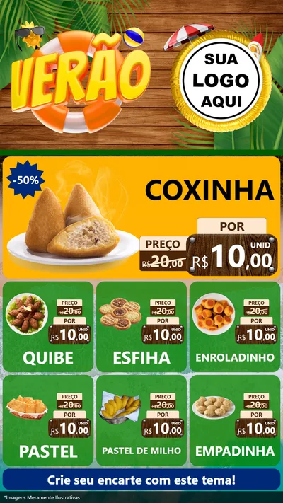 Modelo de Rede Social para Stories com o tema Verão para Salgadaria