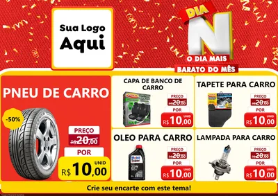 Modelo de Encarte para Encarte A4 Horizontal com o tema Dia N o Dia Mais Barato do Mês para Auto peças