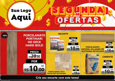 Modelo de Encarte para Encarte A4 Horizontal com o tema Segunda de Ofertas para Pisos e revestimentos