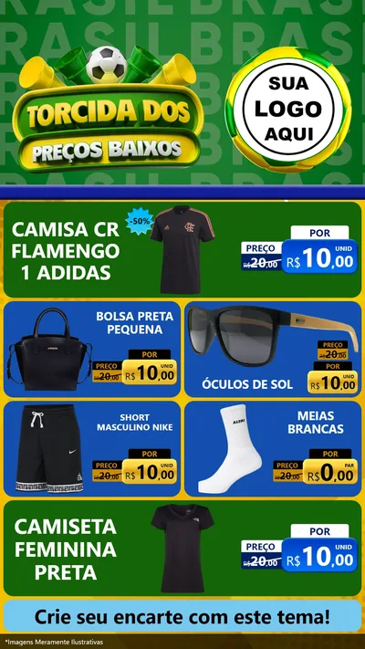 Modelo de TV para TV Vertical com o tema Torcida dos Preços Baixos para Roupas e acessórios