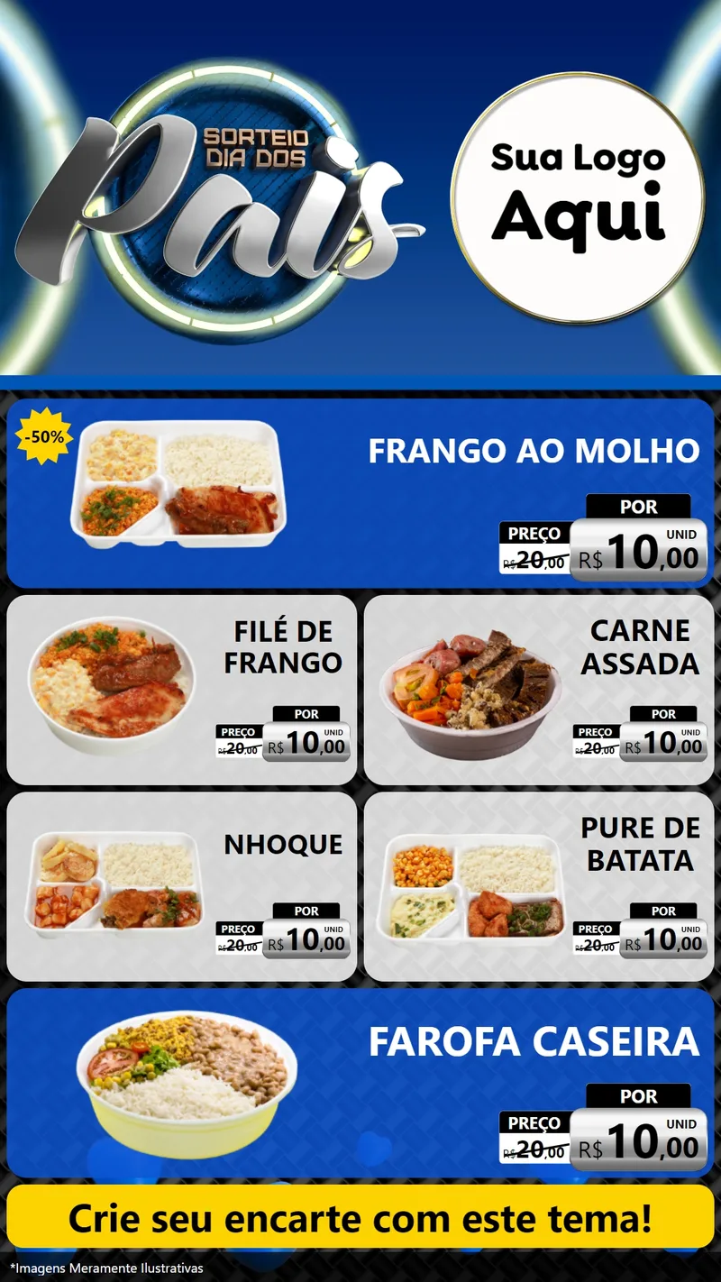 Modelo de TV para TV Vertical com o tema Sorteio Dia Dos Pais para Restaurante