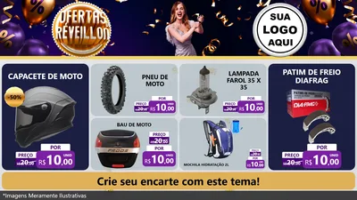 Modelo de TV para TV Horizontal com o tema Ofertas de Réveillon para Moto peças