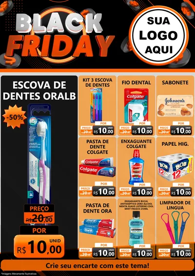 Modelo de Encarte para Encarte A4 Vertical com o tema Black Friday para Higiene Pessoal