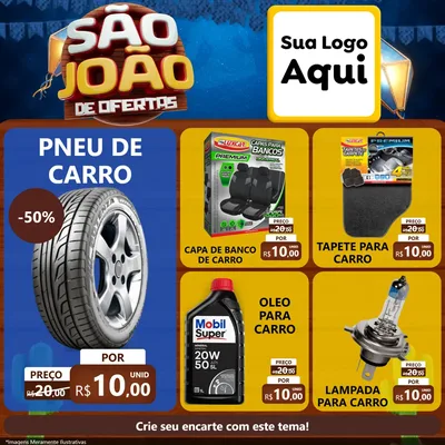 Modelo de Rede Social para Feed Facebook com o tema São João Ofertas Imbatíveis! - Junina para Auto peças