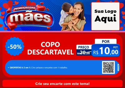 Modelo de Cartaz para Cartaz A4 Horizontal com o tema Promoção das Mães para Embalagens