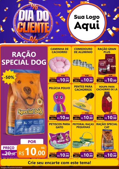 Modelo de Encarte para Encarte A4 Vertical com o tema Dia do Cliente para Pet Shop