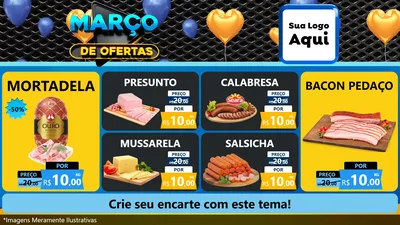 Modelo de TV para TV Horizontal com o tema Março de Ofertas para Frios e Laticínios