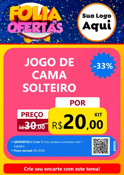 Modelo de Cartaz para Cartaz A4 Vertical com o tema Folia de Ofertas para Cama, Mesa e Banho
