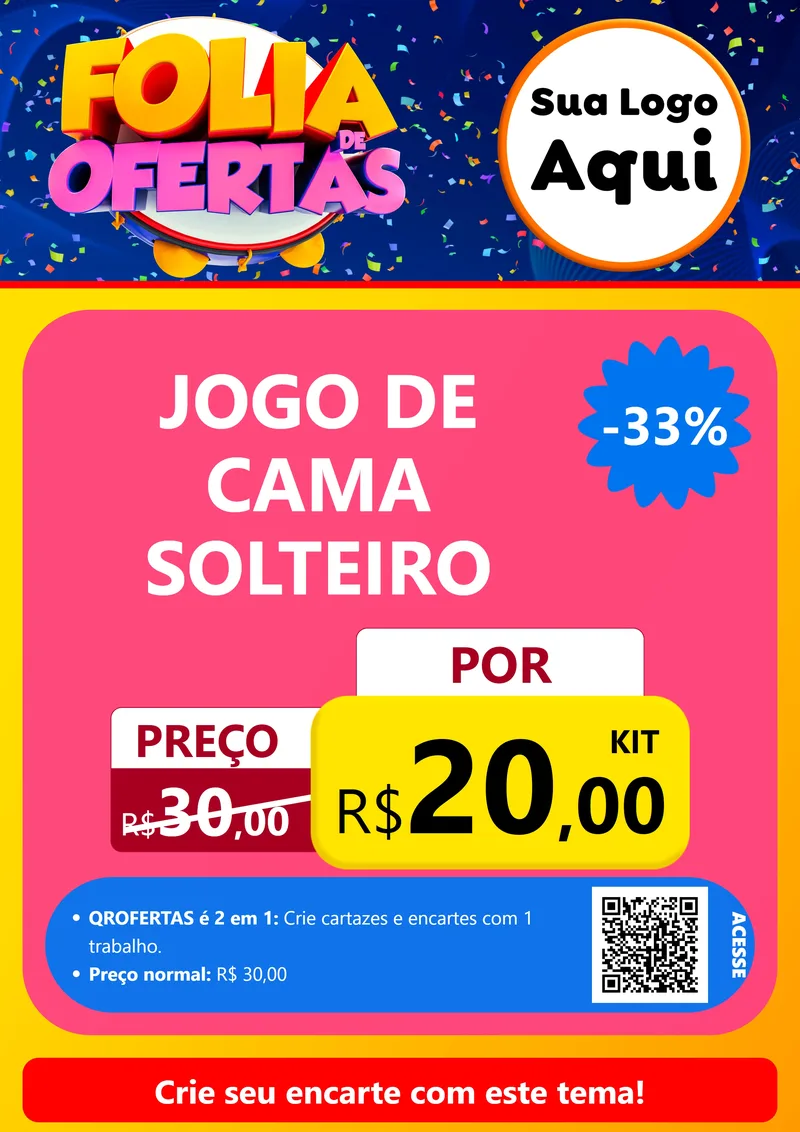Modelo de Cartaz para Cartaz A4 Vertical com o tema Folia de Ofertas para Cama, Mesa e Banho