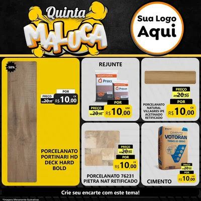 Modelo de Rede Social para Feed Facebook com o tema Quinta Maluca para Pisos e revestimentos