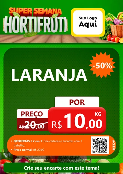 Modelo de Cartaz para Cartaz A4 Vertical com o tema Super Semana Hortifrúti para Hortifrúti