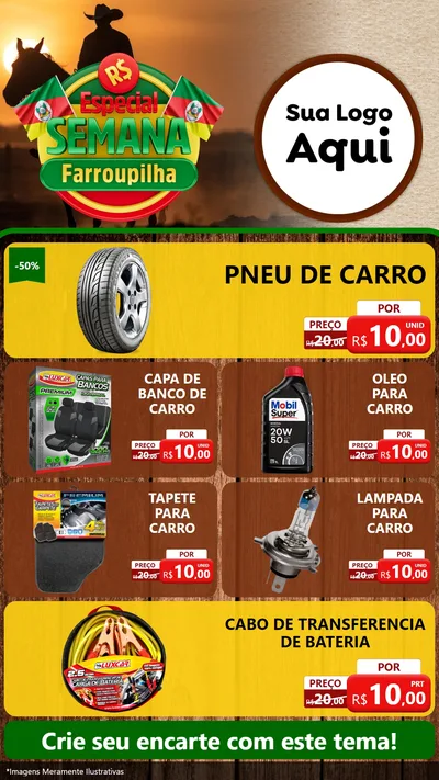 Modelo de TV para TV Vertical com o tema Especial Semana Farroupilha para Auto peças