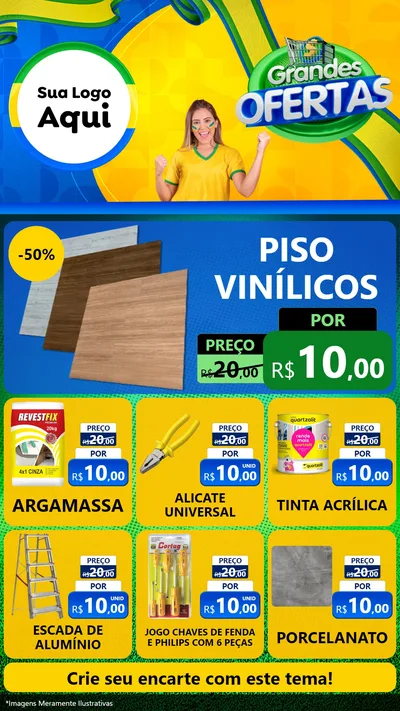 Modelo de Rede Social para Stories com o tema Grandes Ofertas para Material para Construção