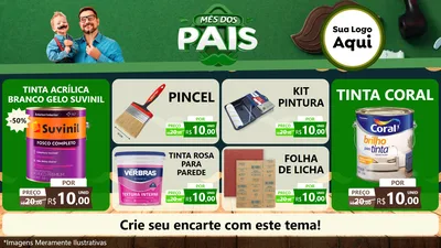 Modelo de TV para TV Horizontal com o tema Mês dos Pais para Tintas e Ferramentas