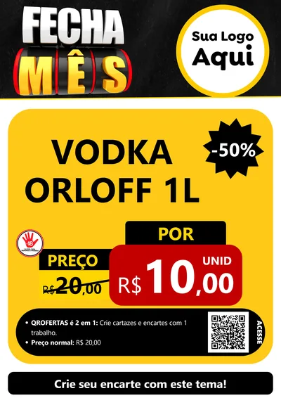 Modelo de Cartaz para Cartaz A4 Vertical com o tema Fecha Mês para Distribuidora de bebidas