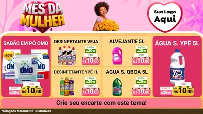 Modelo de TV para TV Horizontal com o tema Mês da Mulher para Produtos de Limpeza