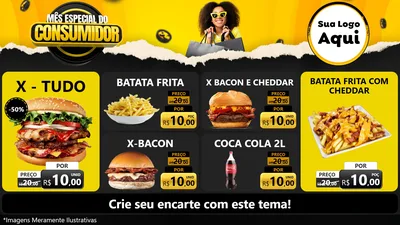 Modelo de TV para TV Horizontal com o tema Mês Especial do Consumidor para Hamburgueria