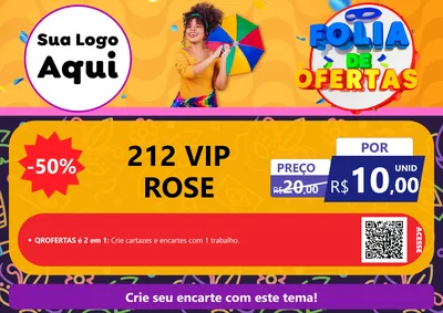 Modelo de Cartaz para Cartaz A4 Horizontal com o tema Folia de Ofertas para Perfumes
