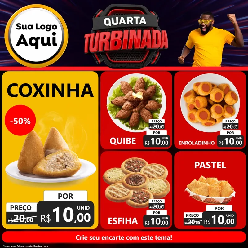 Modelo de Rede Social para Feed Facebook com o tema Quarta Turbinada para Salgadaria