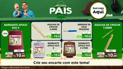 Modelo de TV para TV Horizontal com o tema Mês dos Pais para Armarinho e Aviamentos