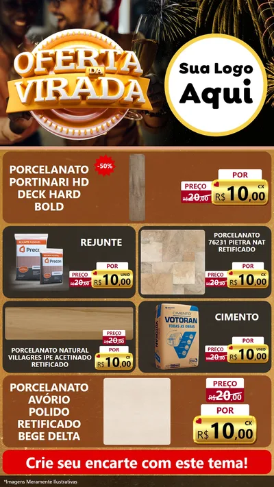 Modelo de TV para TV Vertical com o tema Oferta da Virada para Pisos e revestimentos