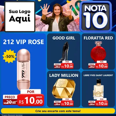 Modelo de Rede Social para Feed Facebook com o tema Nota 10 para Perfumes