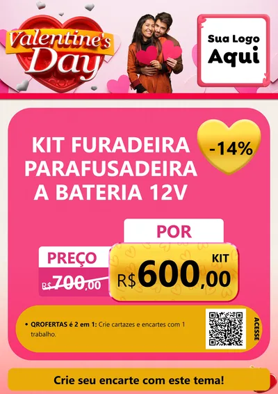 Modelo de Cartaz para Cartaz A4 Vertical com o tema Valentine's Day para Maquinas e Ferramentas