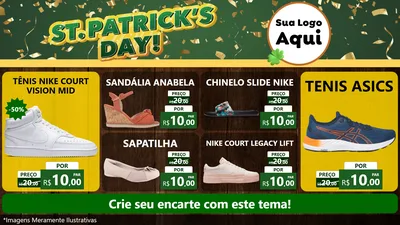 Modelo de TV para TV Horizontal com o tema St Patriks Day para Calçados