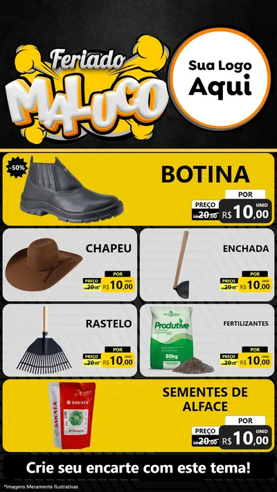 Modelo de TV para TV Vertical com o tema Feriado Maluco para Agropecuária