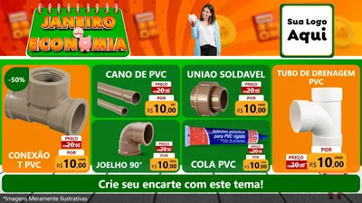 Modelo de TV para TV Horizontal com o tema Janeiro da Economia para Tubos e conexões