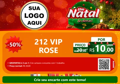 Modelo de Cartaz para Cartaz A4 Horizontal com o tema Um Natal de Ofertas para Perfumes