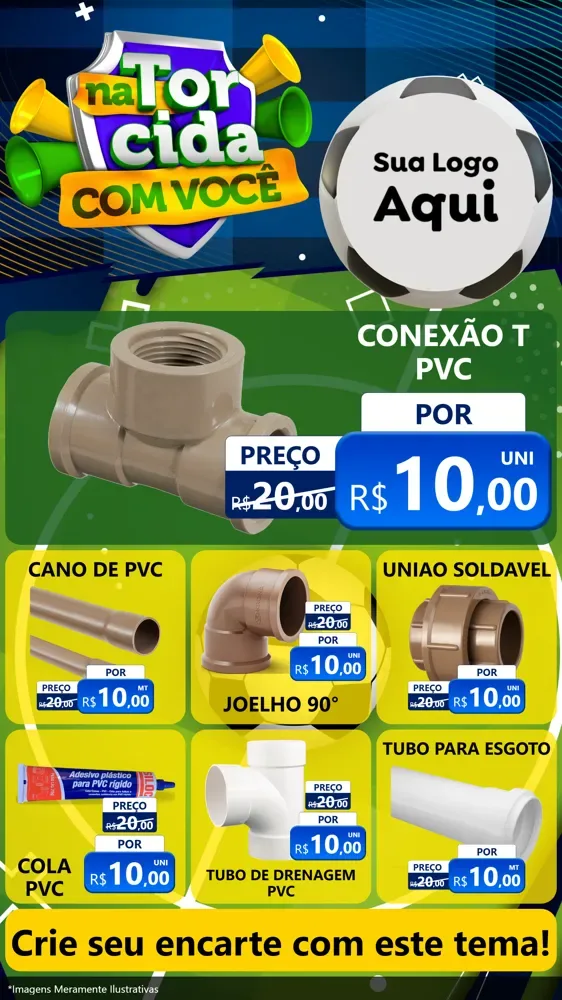 Modelo de Rede Social para Stories com o tema Na Torcida Com Você - Copa para Tubos e conexões