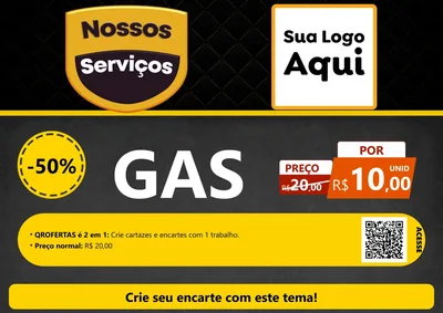 Modelo de Cartaz para Cartaz A4 Horizontal com o tema Nossos Serviços para Água e gás
