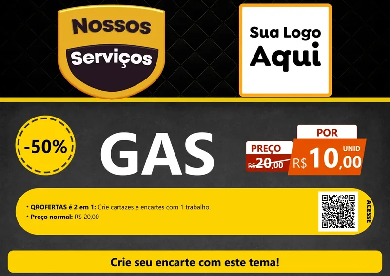 Modelo de Cartaz para Cartaz A4 Horizontal com o tema Nossos Serviços para Água e gás