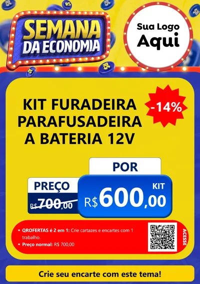 Modelo de Cartaz para Cartaz A4 Vertical com o tema Semana da Economia para Maquinas e Ferramentas