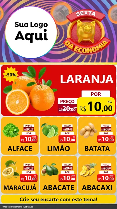 Modelo de Rede Social para Stories com o tema Sexta da Economia para Hortifrúti