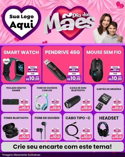 Modelo de Rede Social para Feed Instagram com o tema Dia das Mães para Informática